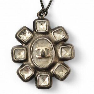 CHANEL Authentic Gold Logo Necklace